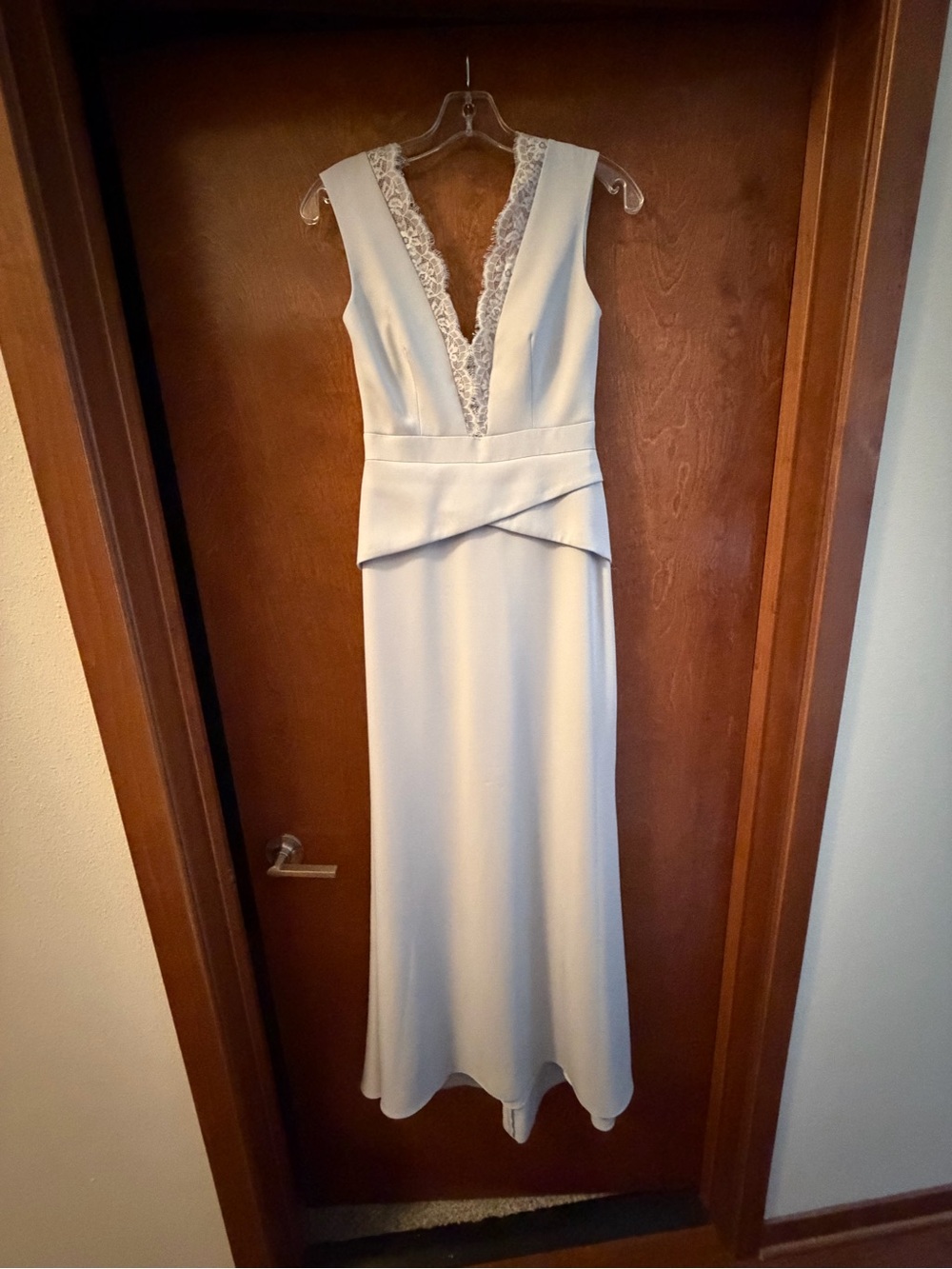 BCBGMaxAzria Alyza Deep V Lace Insert Gown